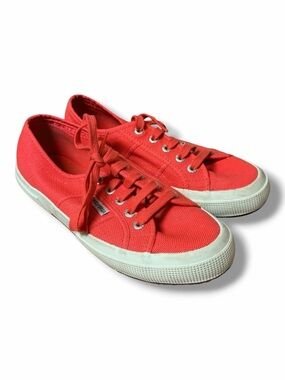 Superga 2750 Cotu Classic Sneakers Womens 6.5 Red Canvas Lace Up Shoes